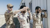 Members of 16 Air Assualt Brigade and the Kuwaiti Land Force undertaking reconnaissance training on Exercise Desert Warrior