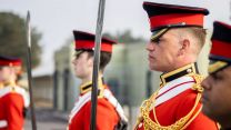Members of the Household Division formed up during the reharsals for the Duke of Edinburgh's funeral (Picture: MOD).