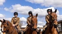Members of The King's Troop, Royal Horse Artillery during a dress rehearsal at Combermere Barracks, Windsor for the Duke of Edinburgh's funeral (Picture: MOD).