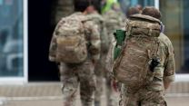 Military personnel arriving at RAF Brize Norton after heading back from Afghanistan, where troops were deployed to help the UK's evacuation from Kabul airport