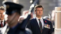 Minister of State for the Armed Forces, James Heappey MP at Armistice Day Service, The Cenotaph 11112021 Credit MOD.jpg