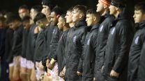 Army U23s line up alongside the RAF U23s ahead of their Inter Services clash