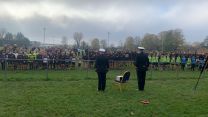 Portsmouth Rugby Club junior team join them in the remembrance ceremony