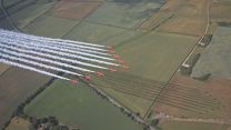 Photo by Corporal Adam Fletcher depicts the Red Arrows during a practice display at RAF Scampton (Picture: MOD).
