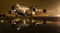 Photo by Corporal Tim Laurence depicts a C-17 arriving at RAF Northolt from Sierra Leone (Picture: MOD).