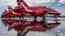 Photo by Sergeant Ashley Keates depicting the Red Arrows in Gatineau (Picture: MOD).