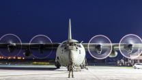 Photo by Sergeant Neil Bryden depicts a Hercules C-130J shortly before departure at RAF Akrotiri (Picture: MOD).