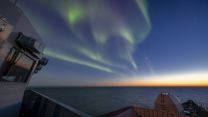 A view of the Northern Lights from HMS Lancaster