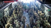 British Forces from 16 Air Assault Brigade arrive in Kabul as part of Operation Pitting (Picture: MOD).