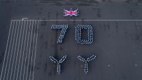 Parade grounds at HMS Sultan show off Platinum Jubilee tribute to The Queen 17052022 CREDIT ROYAL NAVY.jpg