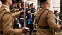 Parade marches past The Princess Royal at Mansion House at the freedom of the city parade in York 19052022 CREDIT MOD Crown Copyright.jpg