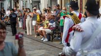 Personel on parade to mark the RAF being conferred the Freedom of the City by His Worship the Mayor of Gibraltar