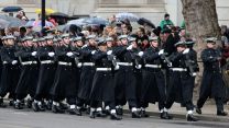 Personnel march past the Cenotaph on Remembrance Sunday (Picture: MOD).