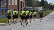 Personnel run as part of the Captain Tom 100 Challenge (Picture: MOD).
