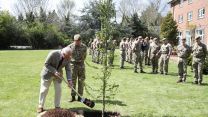 Prince Charles during his visit to the Welsh Guards at Combermere Barracks (Picture: PA Images/Alamy Stock Photo).