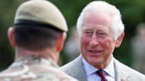 Prince Charles during his visit to the Welsh Guards at Combermere Barracks (Picture: PA Images/Alamy Stock Photo).