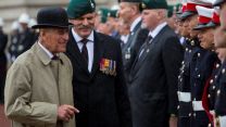 Prince Philip meeting Royal Marines cadets during his final public engagement