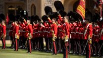 Prince William was received on parade by 450 Irish Guards with a royal salute before he inspected the front line 17052022 CREDIT MOD Crown Copy.jpg