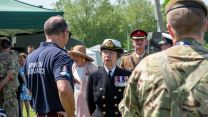 Princess Anne meeting personnel at Salisbury military village