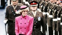 Princess Diana takes the salute from Royal Hampshire Regiment in Germany in 1985 (Picture: Suddeutsche Zeitung Photo/Alamy Stock Photo).