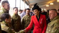 Princess of Wales meets members of the Australian Army after the St. David’s Day Parade in Windsor
