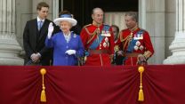 The Queen and Royal Family watch a flypast over Buckingham Palace, June 2003 (Picture: MOD). The Queen and Royal Family watch a flypast over Buckingham Palace, June 2003 (Picture: MOD).