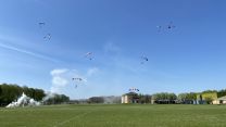 RAF Falcons land after their first event of the 2022 season at RAF Brize Norton