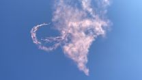 RAF Falcons, the parachute display team, perform their first event of the 2022 season at RAF Brize Norton