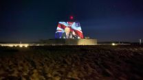 RAF Fylingdales projector tribute for Captain Sir Tom Moore 24022021 CREDIT BFBS