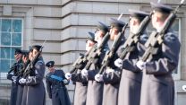 RAF Regiment at Buckingham Palace ahead of Changing the Guard ceremony 010222 CREDIT PA ALAMY.jpg