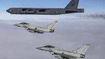 B-52 US Air Force bomber from the Bomber Task Force entering RAF Fairford (Picture: RAF).