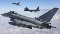 B-52 US Air Force bomber from the Bomber Task Force entering RAF Fairford (Picture: RAF).