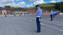 RAF personnel stand at RAF Halton during rehearsals for HM's funeral.
