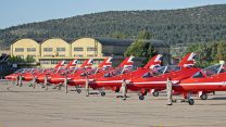 Red Arrow Engineers do a formal see off before the jets deploy to a training sortie edit 20052022 CREDIT MOD Crown Copyright.jpg