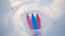 Red Arrows performing the Tornado, with Reds 1, 2, 3, 6, 7 and 4 and 5 rolling round 17052022 CREDIT MOD Crown Copyright.jpg