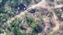 Reported destroyed Russian military vehicles and pontoon bridge in Eastern Ukraine 12052022 CREDIT Ukrainian Airborne Forces Command via Reuters.jpg