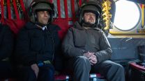 Rishi Sunak and Volodymr Zelensky travel in Chinook to meeting Ukrainian forces training in the UK 08022023 CREDIT Rishi Sunak, No 10.jpg