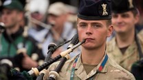 soldier from the Massed pipes and drums of the Royal Edinburgh Military Tattoo