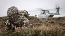 Royal Marines Commando during an exercise to rescue a stranded pilot during HMS Queen Elizabeth’s deployment Dan Shephard 02102020 CREDIT ROYAL NAVY