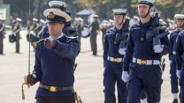 Royal Navy personnel march onto the parade square preparing for the Duke of Edinburgh's funeral (Picture: MOD).