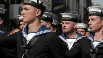 Royal Navy personnel parading during Salisbury Armed Forces Day