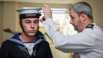 Royal Navy sailors visted HMS Excellent to be outfitted with uniforms to take part in State Ceremonial Training preparations 10092022 CREDIT MOD Crown Copyright.jpg
