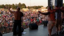 Stavros Flatley on stage at RAF Marham's Friends & Families Day Concert 2018