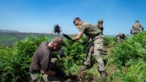 Army battle a wildfire on Saddleworth Moor