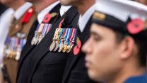 Sailors and Soldiers paraded the church gardens alongside Royal Navy Cemetery 11112021 Credit MOD Crown.jpg