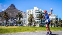 Sally Orange running South African Marathon