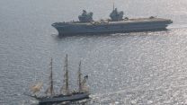 Shabab Oman II and HMS Queen Elizabeth side-by-side in Oman 31102021 Credit HMSQE Twitter.jpeg 