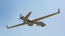 SkyGuardian Protector aircraft flying over RAF Waddington during a sortie 08092021 CREDIT MOD