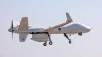 The SkyGuardian Protector aircraft over RAF Waddington during a sortie (Picture: MOD).