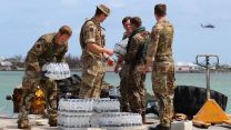 Soldiers from the Humanitarian and Disaster Relief team from RFA Mounts Bay provide assistance in Great Abaco, Bahamas, after Hurricane Dorian CREDIT MOD 040919
